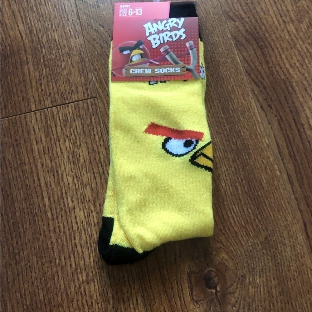 Angry Birds yellow crew socks